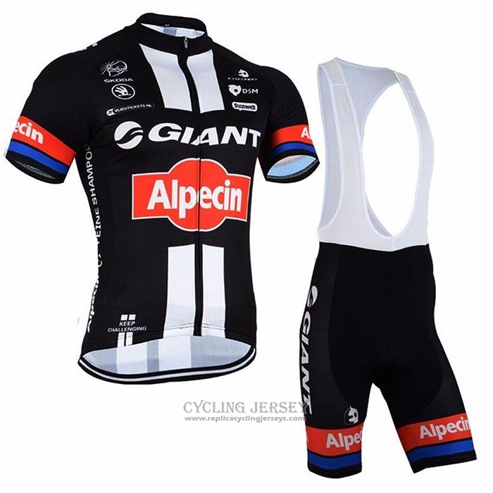 2021 Cycling Jersey Giant Alpecin Black White Red Short Sleeve And Bib Short